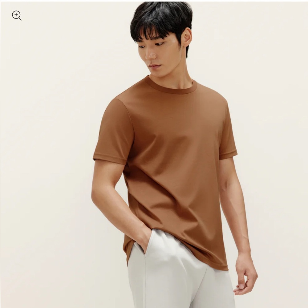 Casual Orange Short Sleeve Tee with Crew Neck